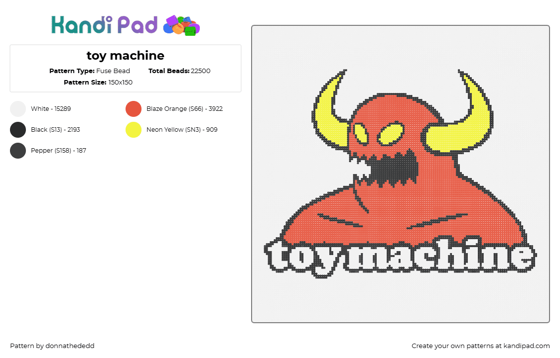 toy machine - Fuse Bead Pattern by donnathededd on Kandi Pad - white,red
