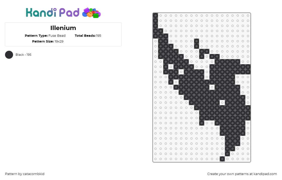 Illenium - Fuse Bead Pattern by catacombkid on Kandi Pad - illenium,music,edm,dj,black