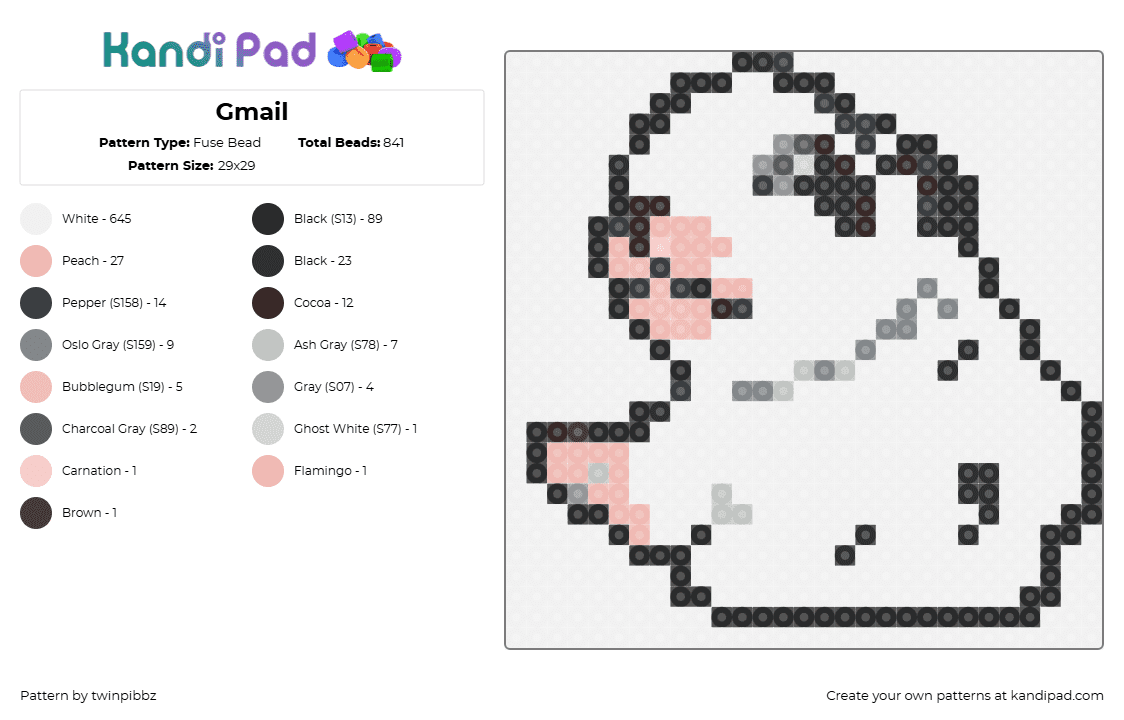 pibble - Fuse Bead Pattern by twinpibbz on Kandi Pad - gmail,pibble,washington