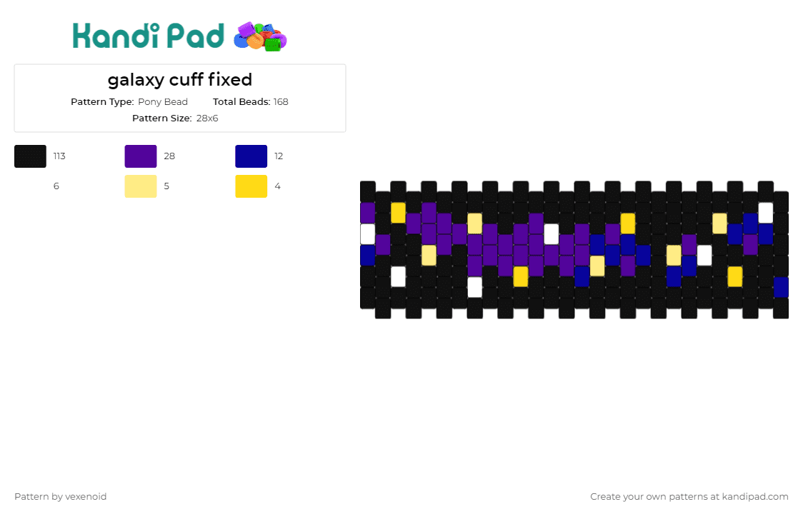 galaxy cuff fixed - Pony Bead Pattern by vexenoid on Kandi Pad - galaxy,space,stars,cuff,cosmos,astronomy,night sky,celestial,universe,black