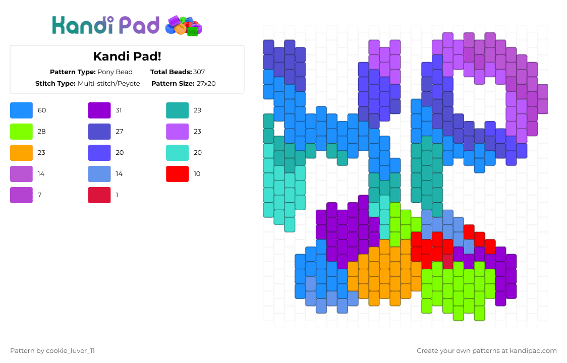 Kandy Pattern Kandi Pad! Pony Bead Pattern - Kandi Pad | Kandi Patterns, Fuse Bead ...