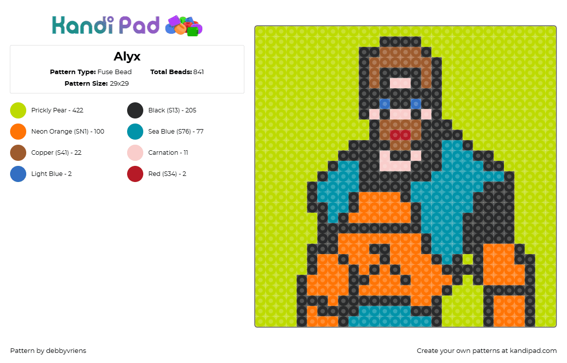 Alyx Fuse Bead Pattern - Kandi Pad | Kandi Patterns, Fuse Bead Patterns ...