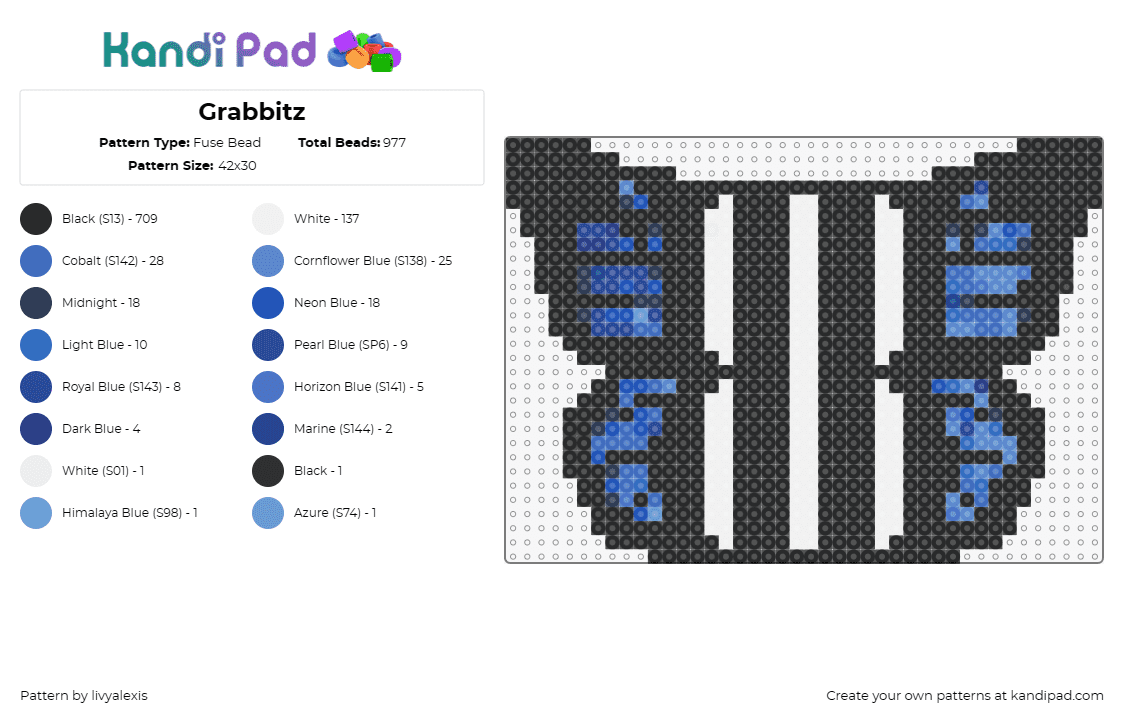 Grabbitz Fuse Bead Pattern - Kandi Pad | Kandi Patterns, Fuse Bead ...