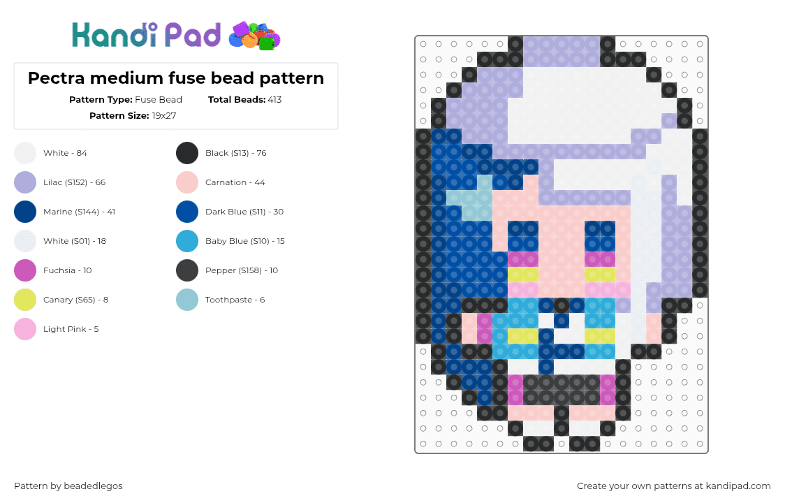 Pectra medium fuse bead pattern Fuse Bead Pattern - Kandi Pad | Kandi ...