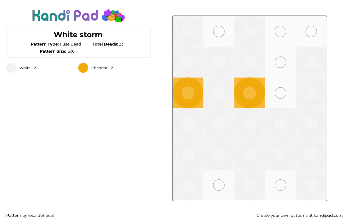 White storm - Fuse Bead Pattern by localdotlocal on Kandi Pad - white