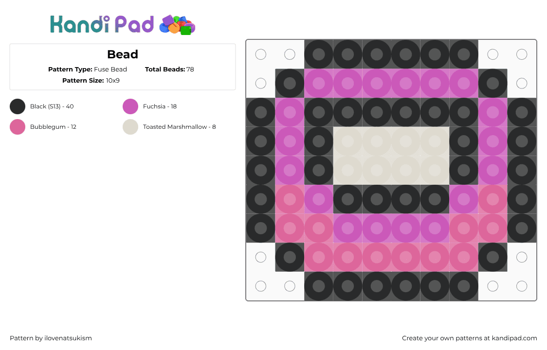 Bead Fuse Bead Pattern - Kandi Pad | Kandi Patterns, Fuse Bead Patterns ...