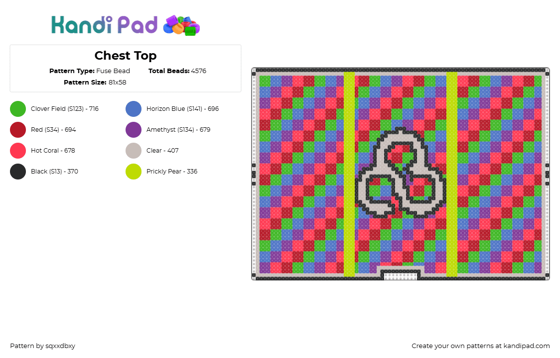 Chest Top - Fuse Bead Pattern by sqxxdbxy on Kandi Pad - green,red