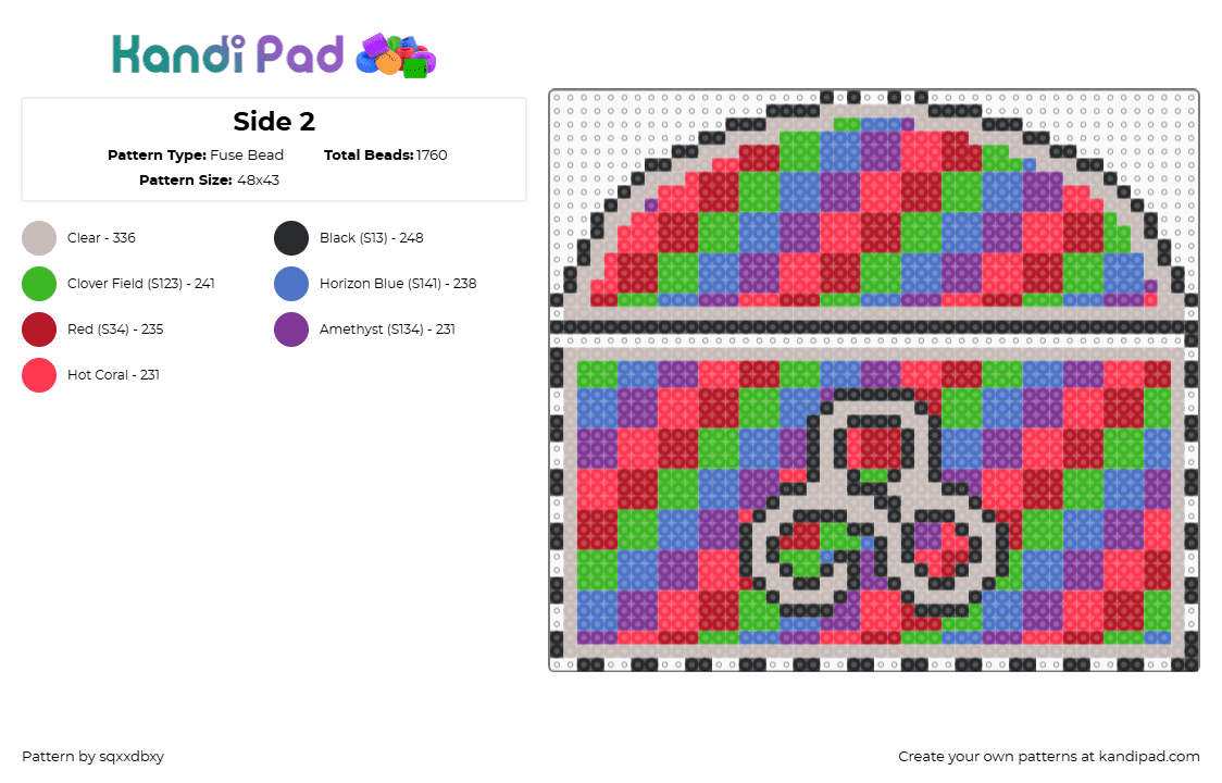 Side 2 - Fuse Bead Pattern by sqxxdbxy on Kandi Pad - beige,red