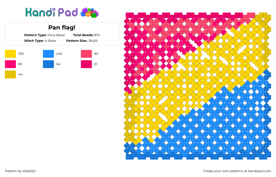 Ppan Pattern Pan flag! Pony Bead Pattern - Kandi Pad | Kandi Patterns, Fuse Bead ...
