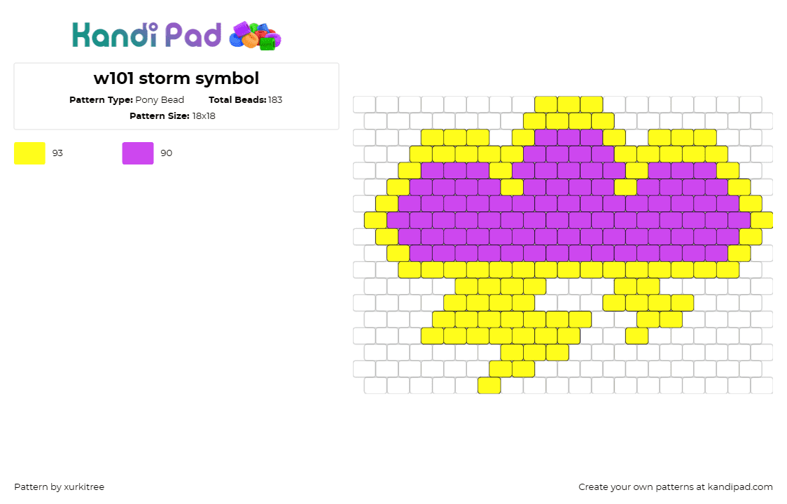 w101 storm symbol - Pony Bead Pattern by xurkitree on Kandi Pad - wizard 101,storm,cloud,lightning,tempestuous,magic,electric,striking,purple,yell