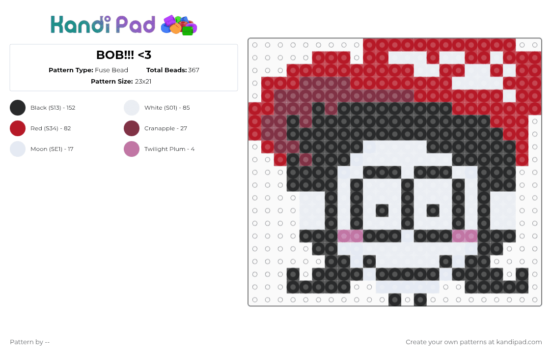 BOB!!! - Fuse Bead Pattern by -- on Kandi Pad - red