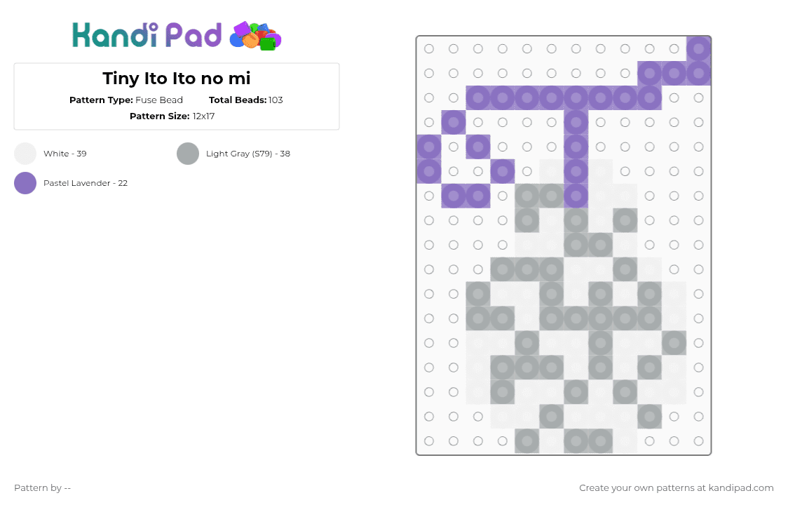 Tiny Ito Ito no mi - Fuse Bead Pattern by -- on Kandi Pad - gray,blue