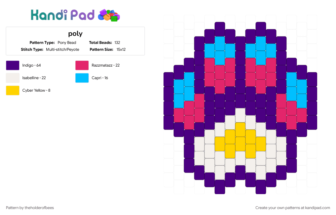 poly - Pony Bead Pattern by theholderofbees on Kandi Pad - purple