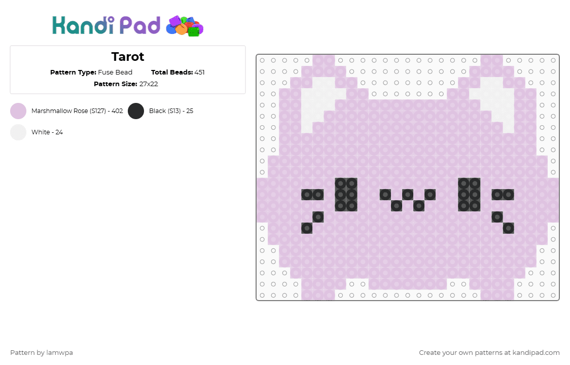 Tarot - Fuse Bead Pattern by lamwpa on Kandi Pad - pink
