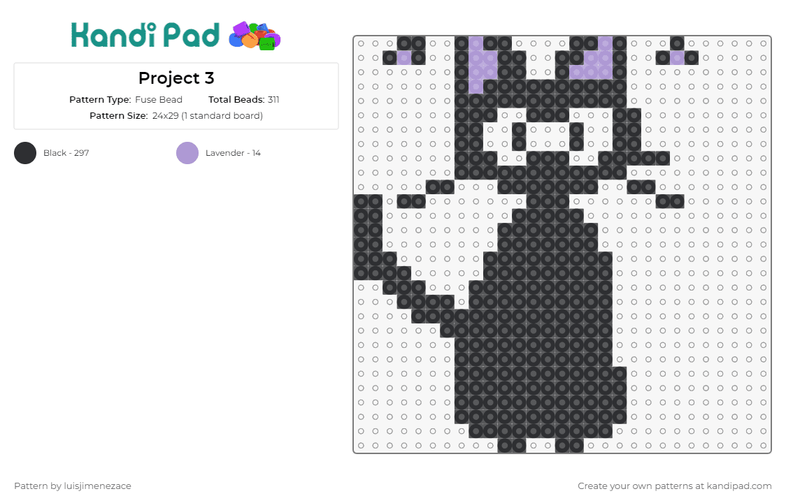 Project 3 - Fuse Bead Pattern by luisjimenezace on Kandi Pad - 
