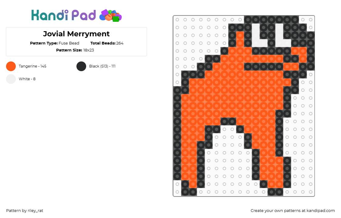 Jovial Merryment - Fuse Bead Pattern by riley_rat on Kandi Pad - orange,horse,horse race test,hrt