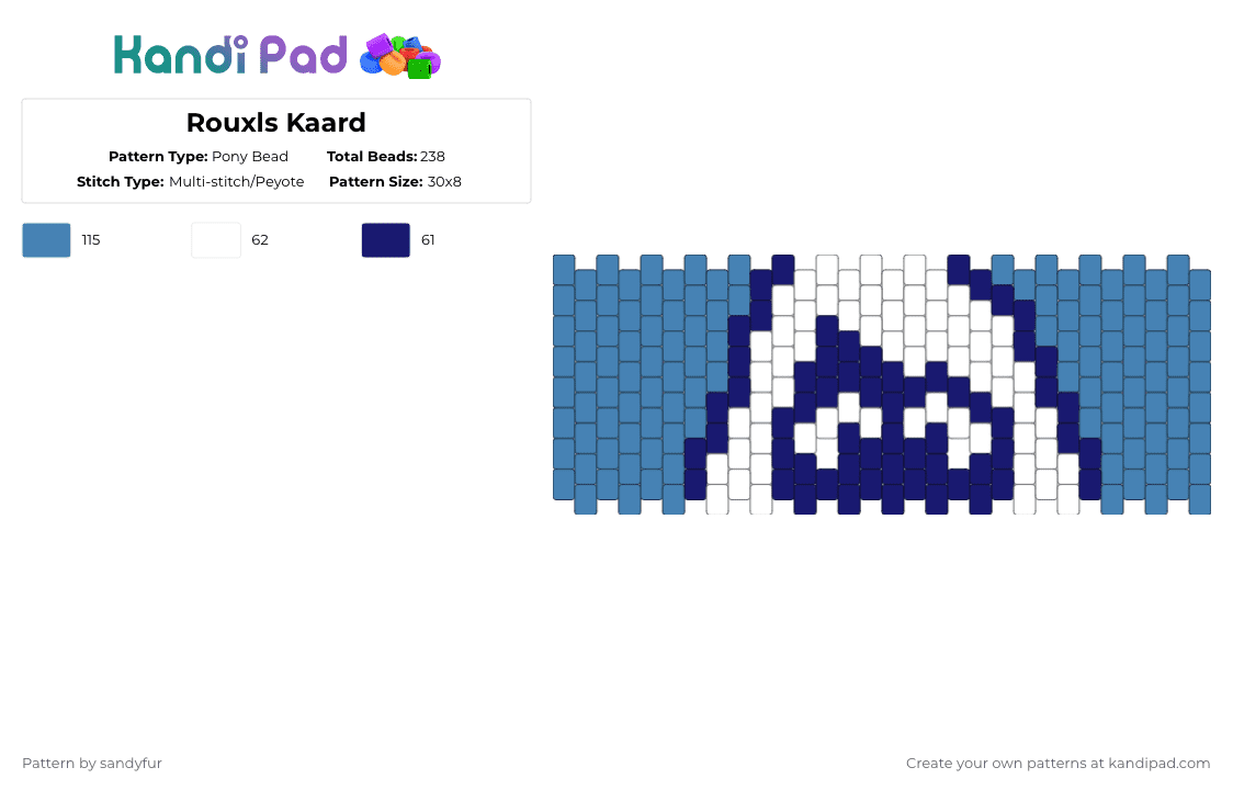 Rouxls Kaard - Pony Bead Pattern by sandyfur on Kandi Pad - blue,purple,rouxls kaard,rouxls,deltarune
