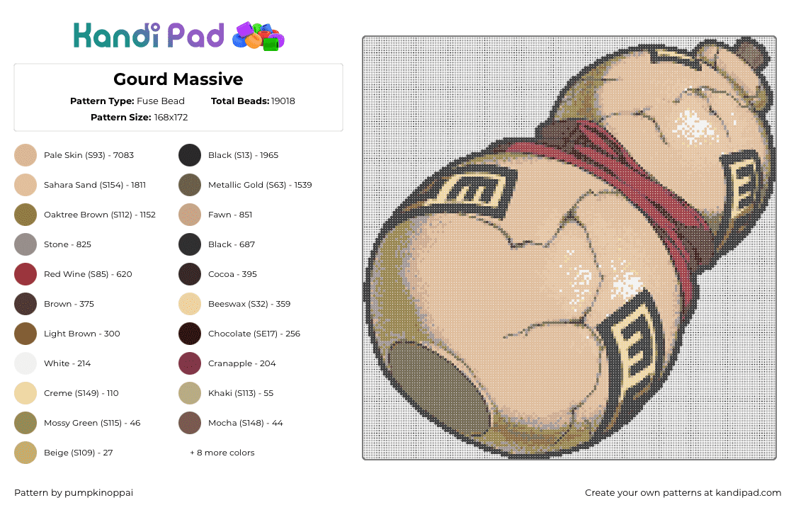 Gourd Massive - Fuse Bead Pattern by pumpkinoppai on Kandi Pad - 