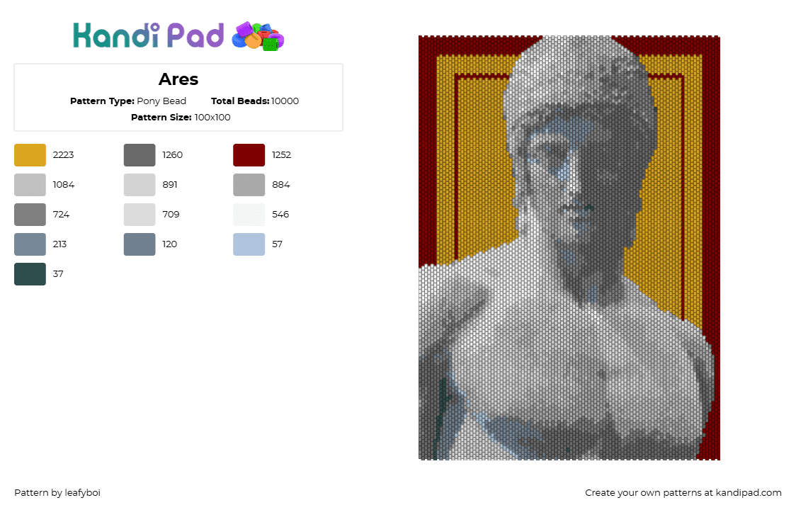 Ares Pony Bead Pattern - Kandi Pad | Kandi Patterns, Fuse Bead Patterns ...