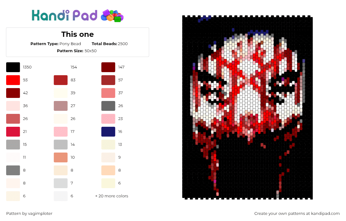 This one - Pony Bead Pattern by vagimploter on Kandi Pad - black,brown,red
