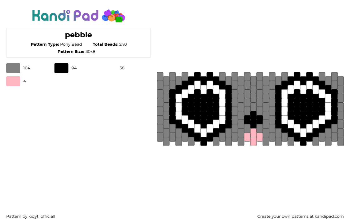 Pebble Pony Bead Pattern - Kandi Pad | Kandi Patterns, Fuse Bead ...