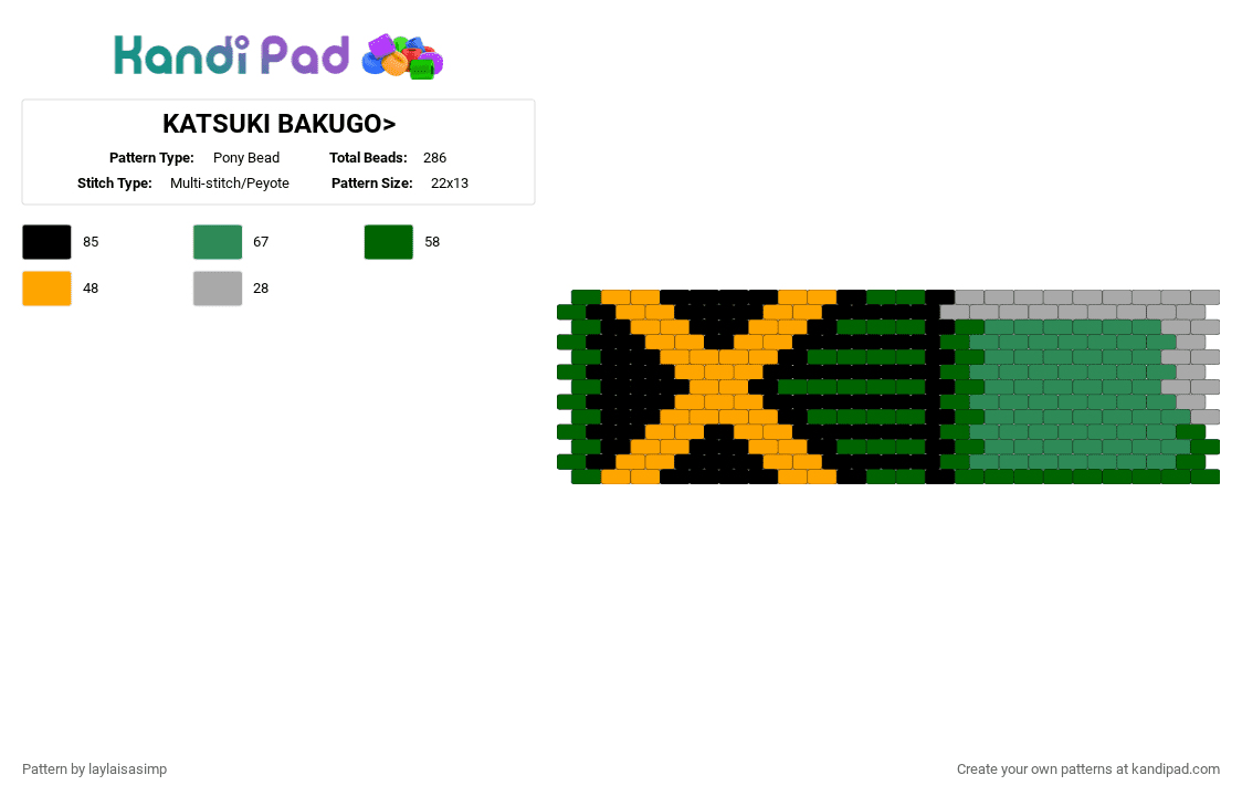KATSUKI BAKUGO> Pony Bead Pattern - Kandi Pad | Kandi Patterns, Fuse ...