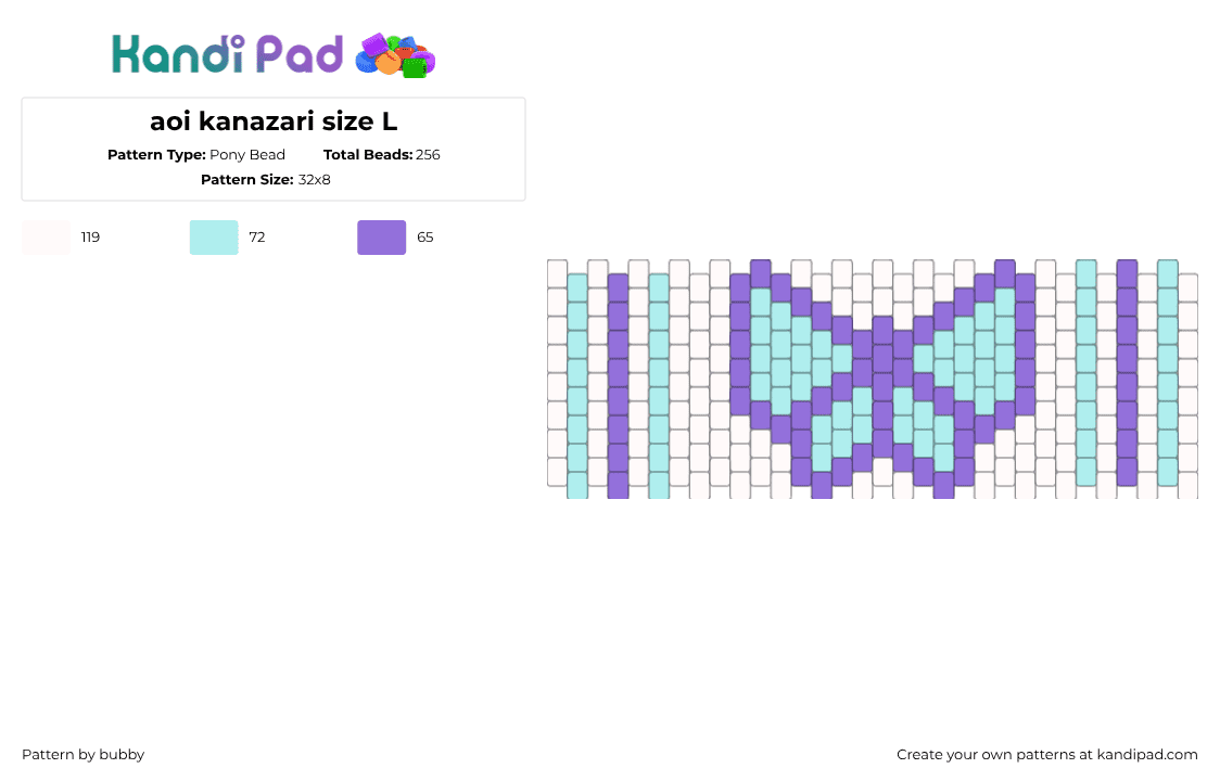 aoi kanazari size L - Pony Bead Pattern by laylaisasimp on Kandi Pad - purple,light blue