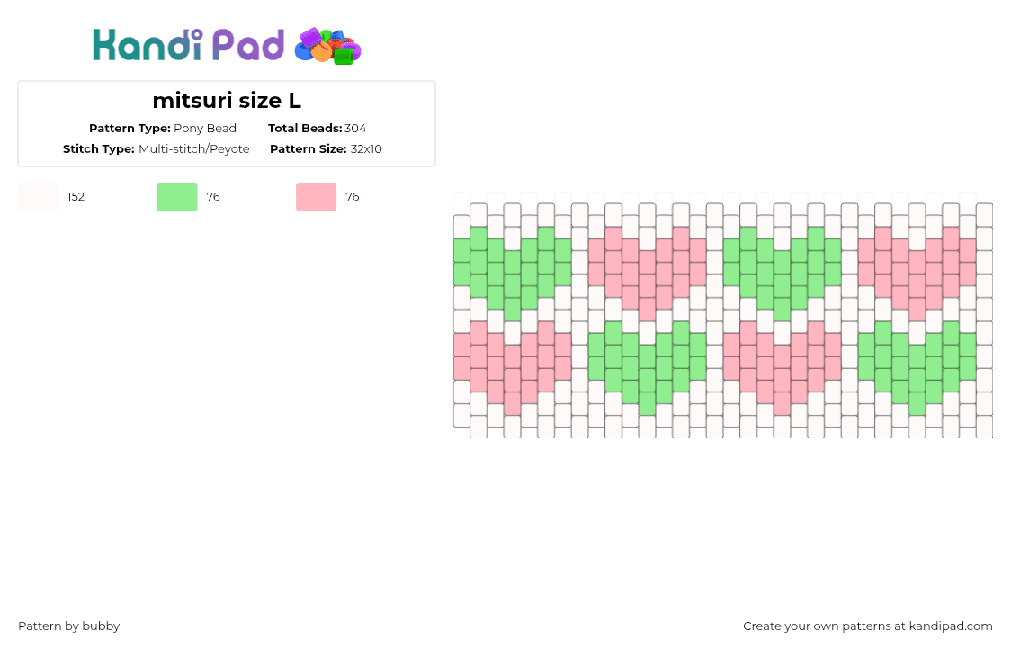 mitsuri size L - Pony Bead Pattern by laylaisasimp on Kandi Pad - teal,pink