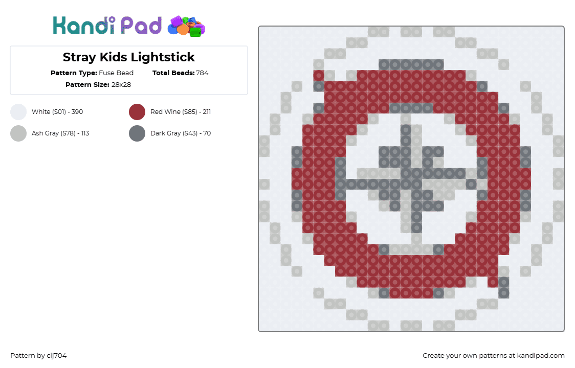 Stray Kids Lightstick - Fuse Bead Pattern by clj704 on Kandi Pad - kpop,stray kids,skz,lightstick