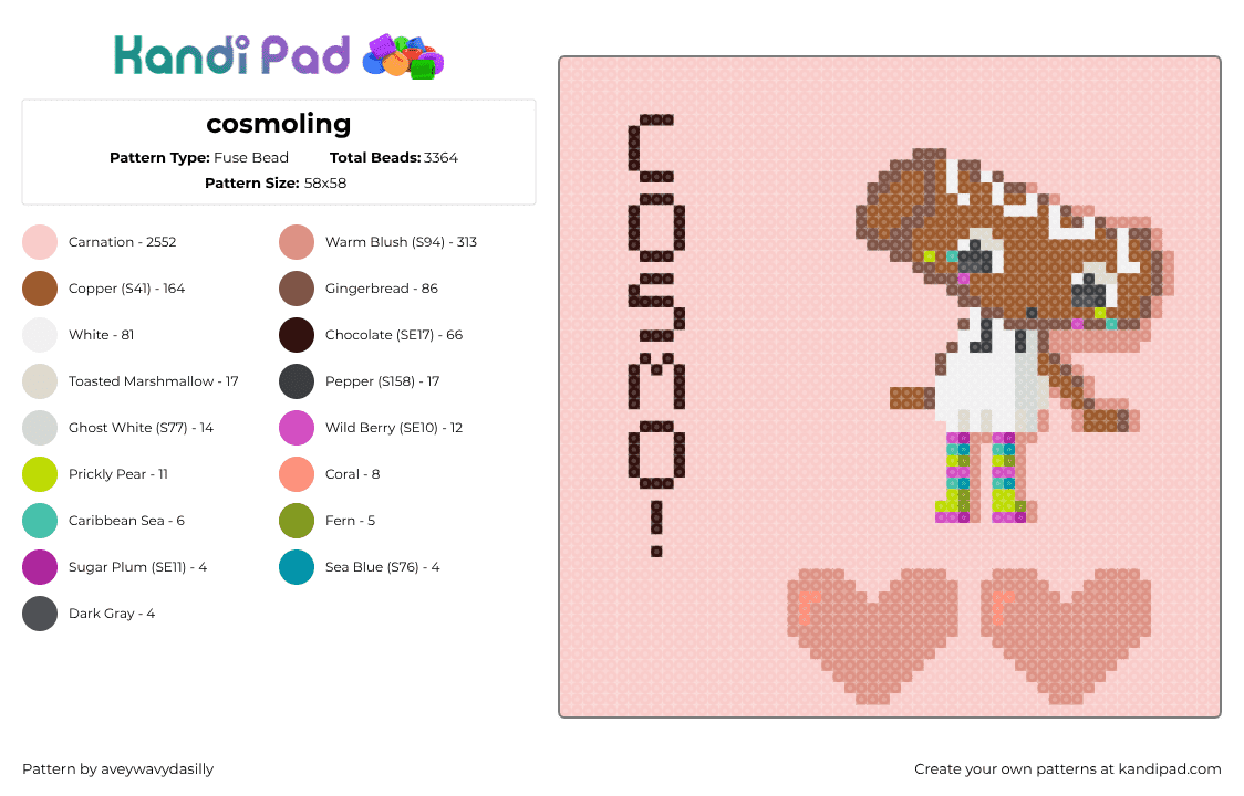 cosmoling - Fuse Bead Pattern by deleted_user_239116 on Kandi Pad - beige