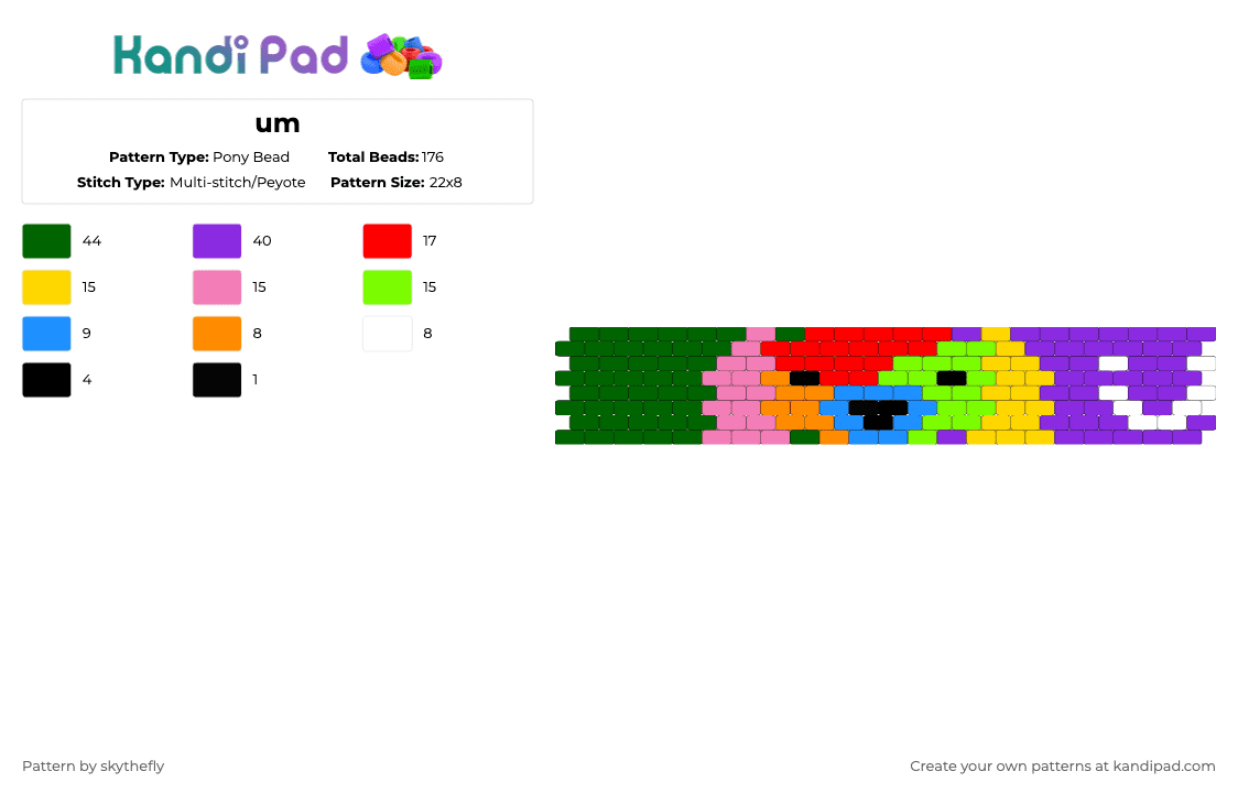 um - Pony Bead Pattern by skythefly on Kandi Pad - 