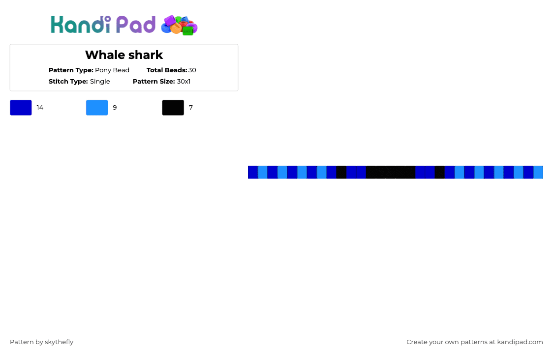 Whale shark - Pony Bead Pattern by skythefly on Kandi Pad - light blue,purple,derpy,shark,whale,whale shark,fish,animal