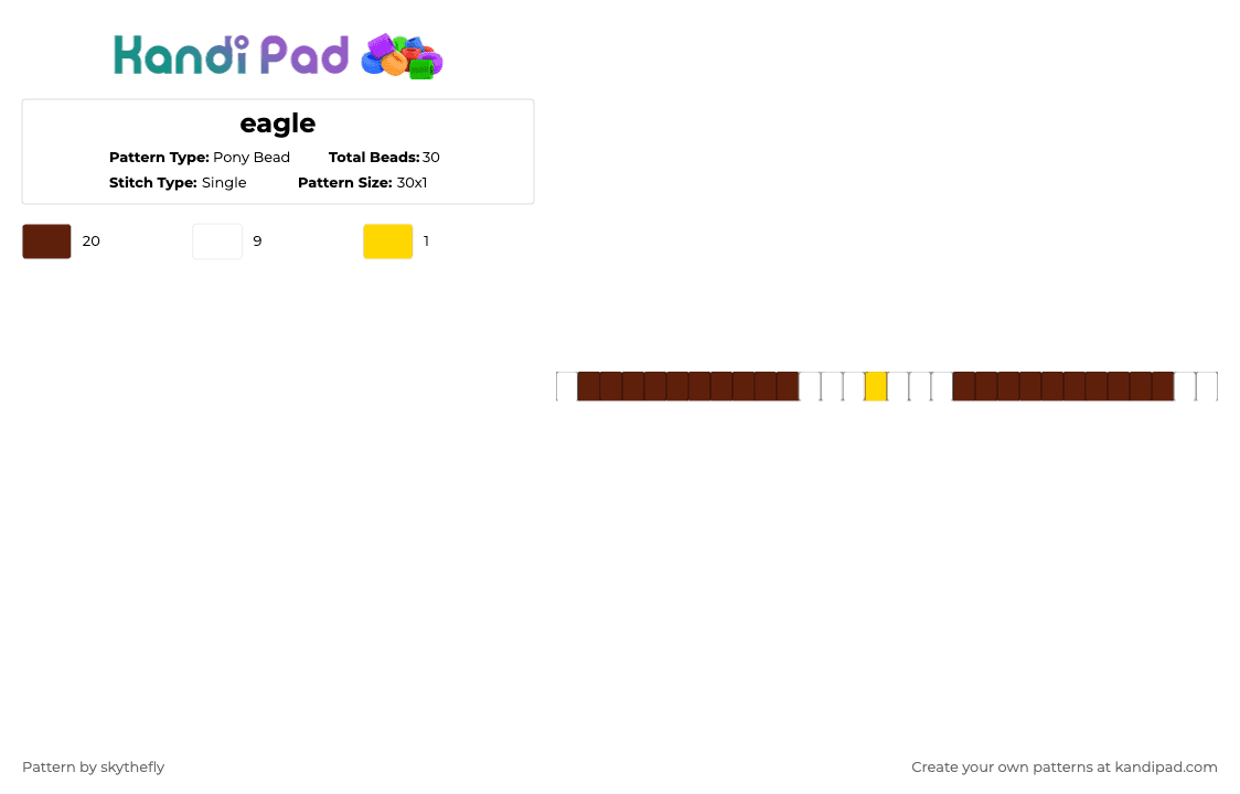 eagle - Pony Bead Pattern by skythefly on Kandi Pad - brown,bird,eagle,animal