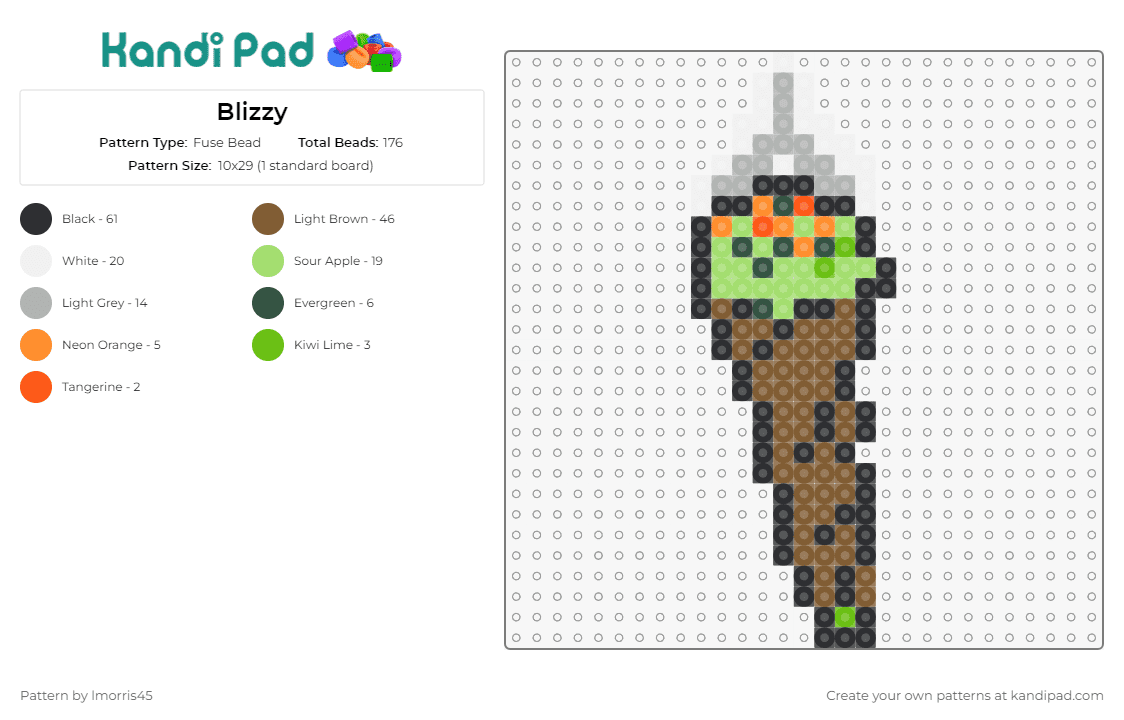 Blizzy - Fuse Bead Pattern by lmorris45 on Kandi Pad - blunt,joint,marijuana,weed,smoking,contemporary,adult,edgy,stylized,brown