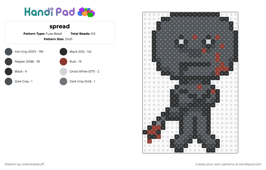 spread - Fuse Bead Pattern by noahdoesstuff on Kandi Pad - purple