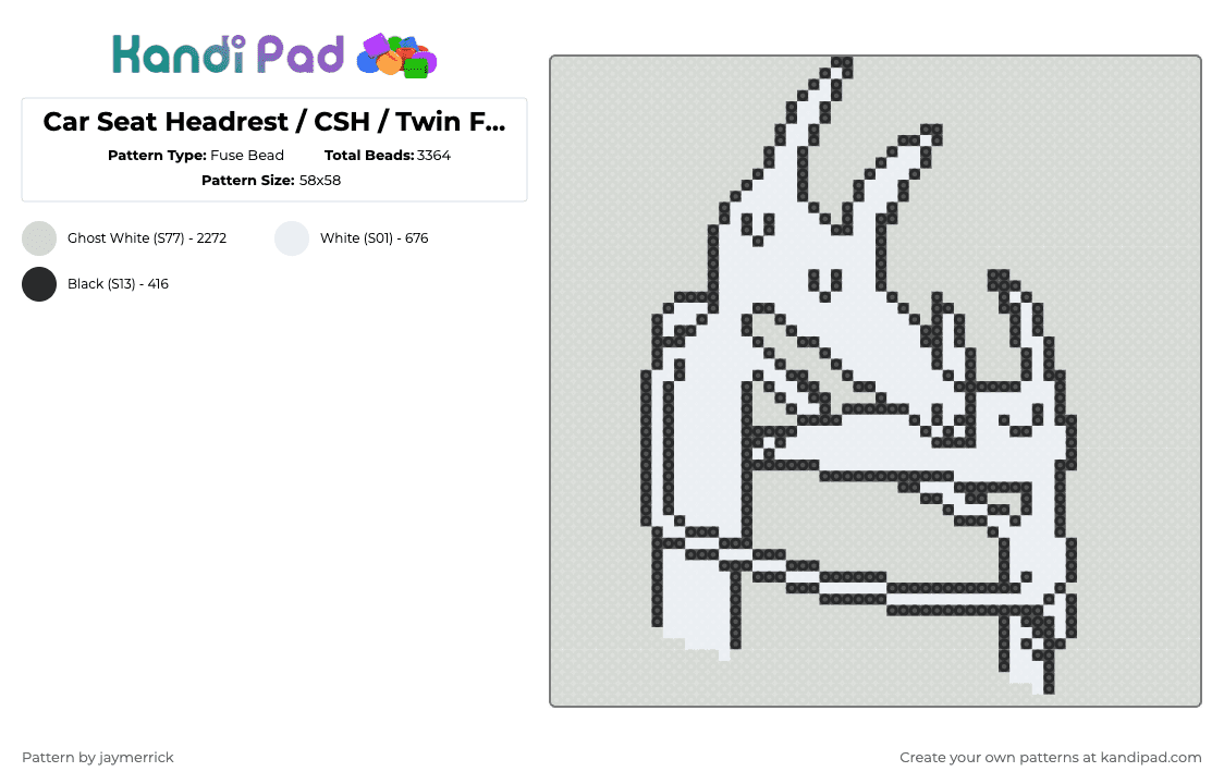 Car Seat Headrest / CSH / Twin Fantasy - Fuse Bead Pattern by noahdoesstuff on Kandi Pad - car seat headrest, csh, midwest, midwest emo, twin fantasy, white
