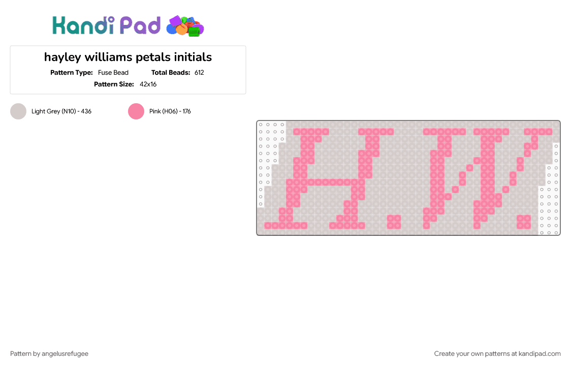 hayley williams petals 1 - Fuse Bead Pattern by angelusrefugee on Kandi Pad - 2020, beige, cinnamon, hayley williams, leave it alone, petals for armor, pink, simmer