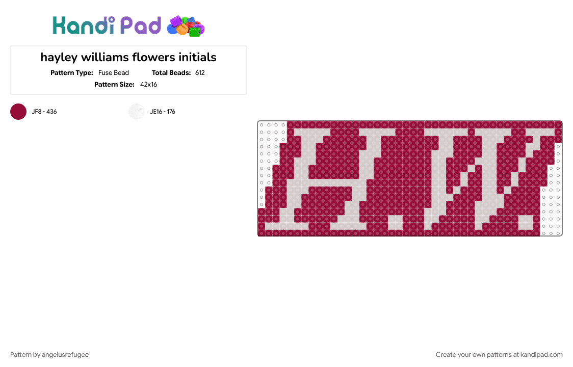 hayley williams flowers 1 - Fuse Bead Pattern by angelusrefugee on Kandi Pad - 2021, beige, brown, first thing to go, flowers for vases descansos, hayley williams, just a lover, my limb