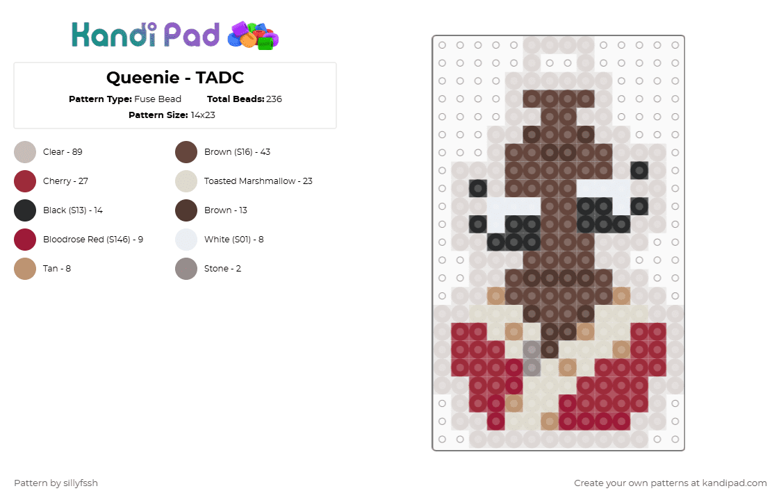 Queenie - TADC - Fuse Bead Pattern by sillyfssh on Kandi Pad - brown,beige,queenie,tadc,chess,digital circus,the amazing digital circus