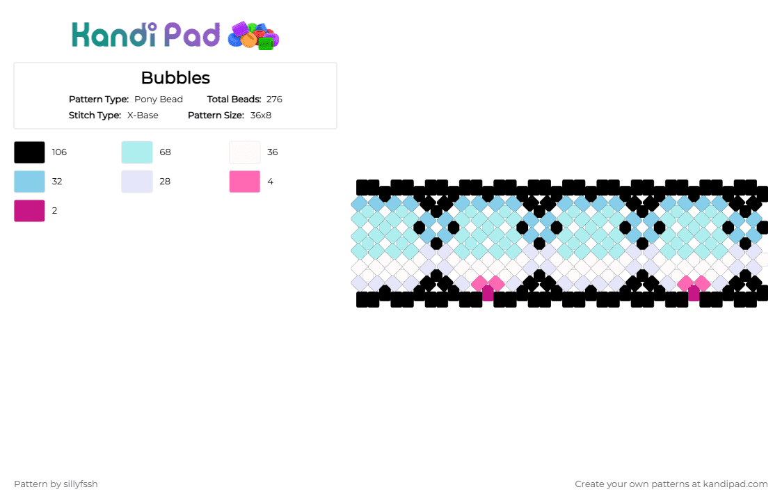 Bubbles - Pony Bead Pattern by sillyfssh on Kandi Pad - light blue,bubble,tadc,the amazing digital circus,digital circus,caine