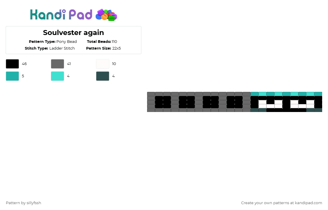 Soulvester again - Pony Bead Pattern by sillyfssh on Kandi Pad - gray,soulvester,dandys world,roblox,ghost