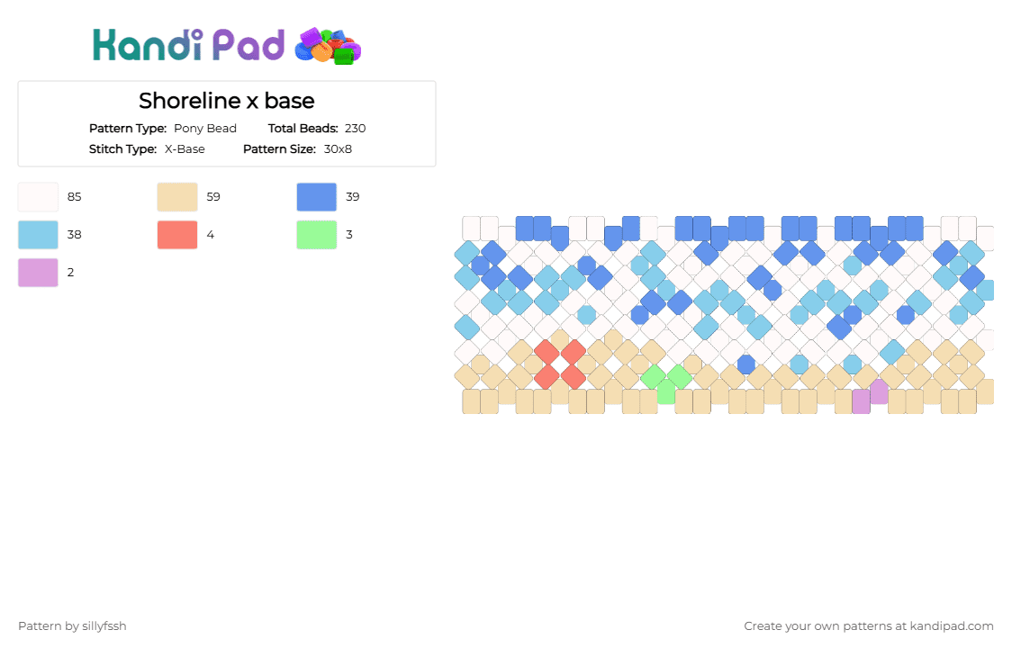 Shoreline x base - Pony Bead Pattern by sillyfssh on Kandi Pad - 