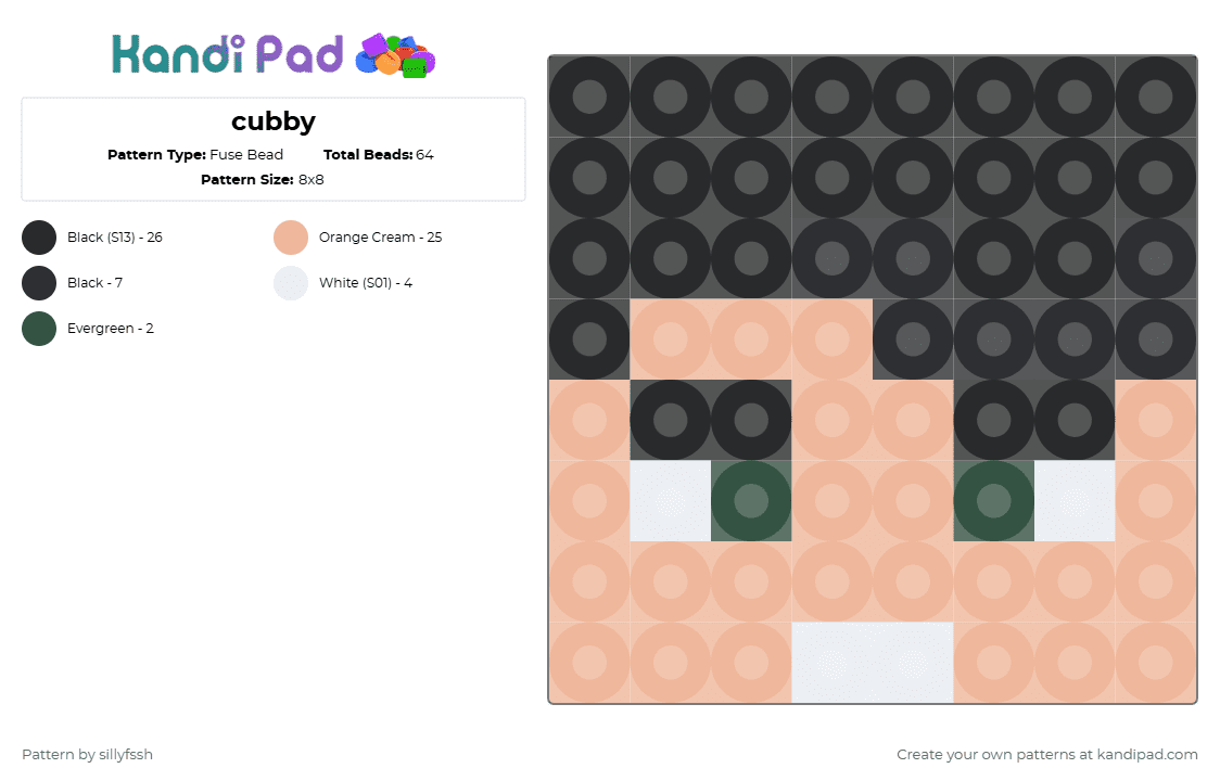 cubby - Fuse Bead Pattern by sillyfssh on Kandi Pad - beige,hermitcraft,life series,minecraft,cub,cubfan