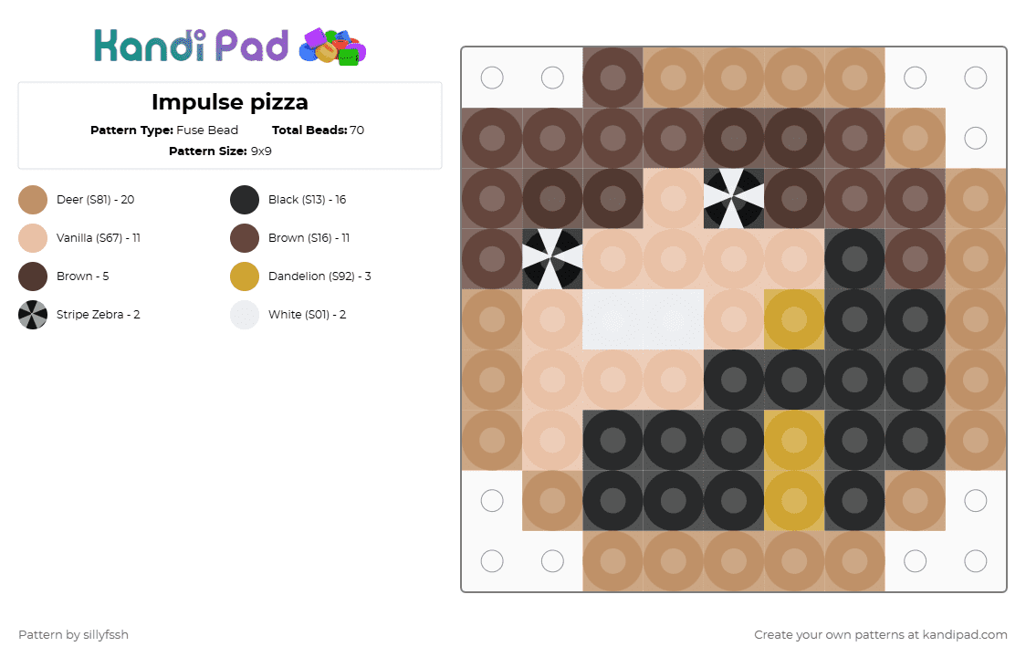Impulse pizza - Fuse Bead Pattern by sillyfssh on Kandi Pad - impulsesv,minecraft,hermitcraft
