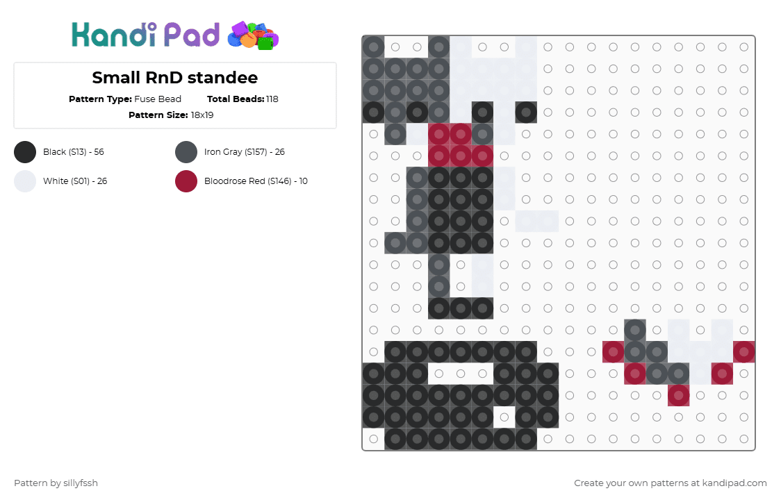 Small RnD standee - Fuse Bead Pattern by sillyfssh on Kandi Pad - purple,red,razzle,dazzle,razzle and dazzle,dandys world