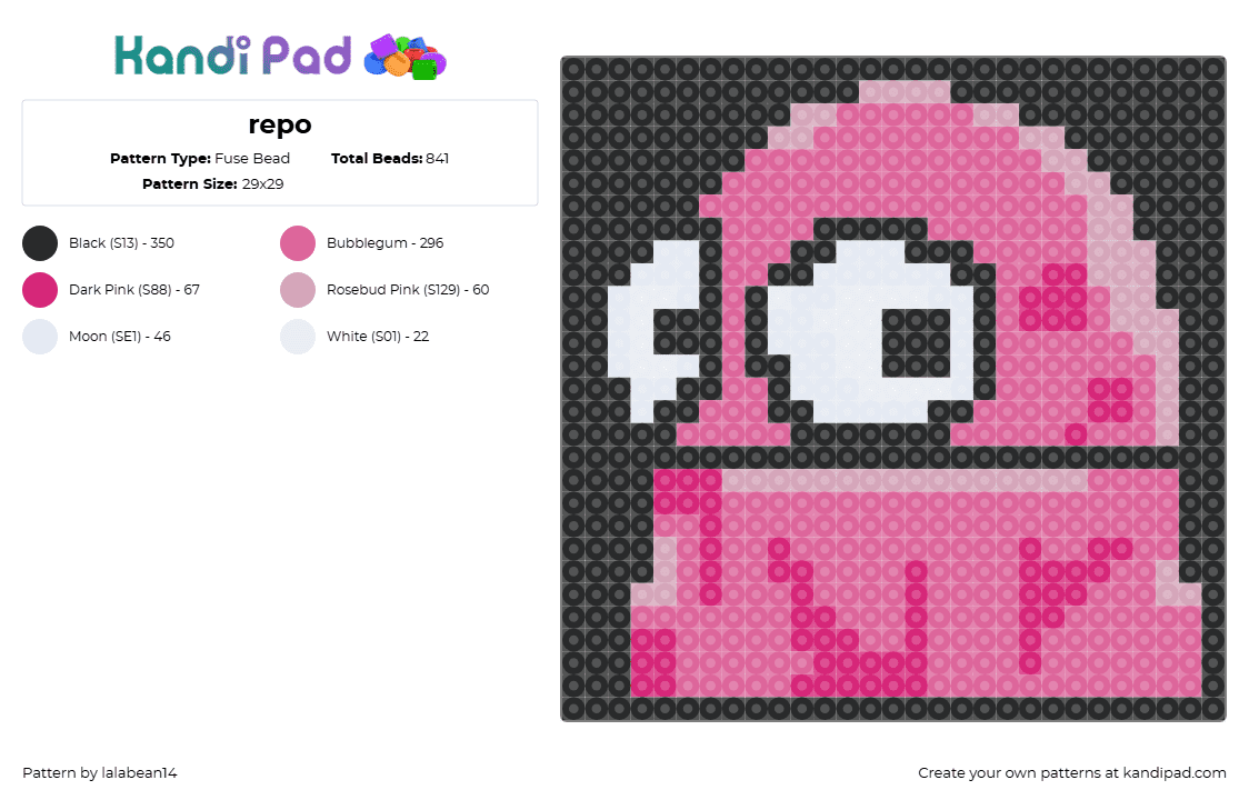 repo - Fuse Bead Pattern by lalabean14 on Kandi Pad - pink