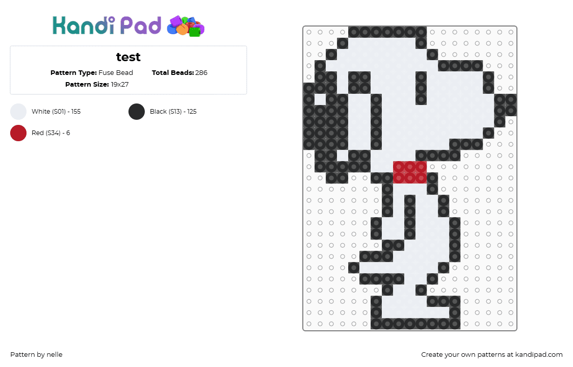 test - Fuse Bead Pattern by nelle on Kandi Pad - snoopy,peanuts,charlie brown,dog,character,cartoon,animal,white