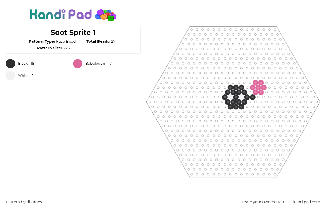 Soot Sprite 1 - Fuse Bead Pattern by dbarnes on Kandi Pad - soot sprite,spirited away,ghibli,studio,sprite,whimsical,magical