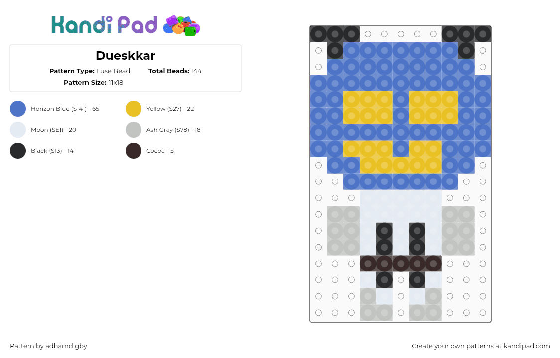 Dueskkar - Fuse Bead Pattern by adhamdigby on Kandi Pad - blue,forsaken