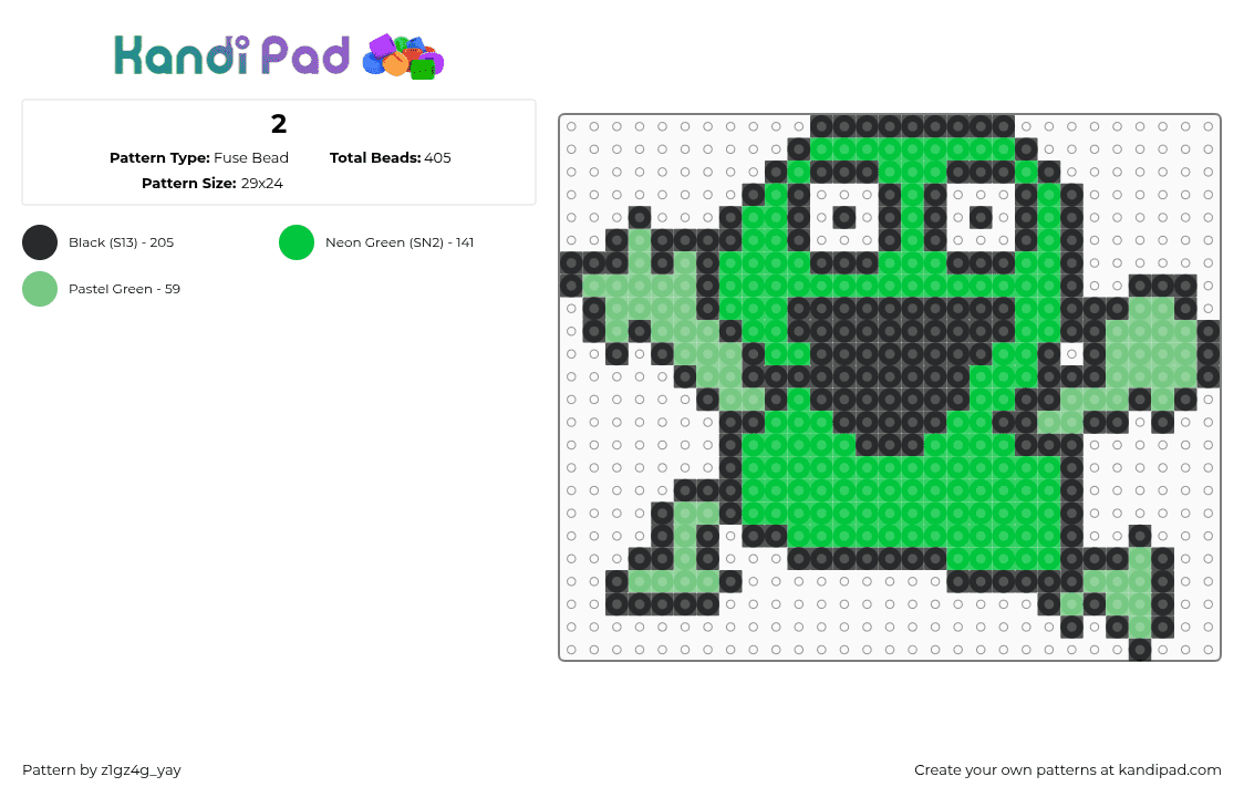 2 - Fuse Bead Pattern by z1gz4g_yay on Kandi Pad - green,teal